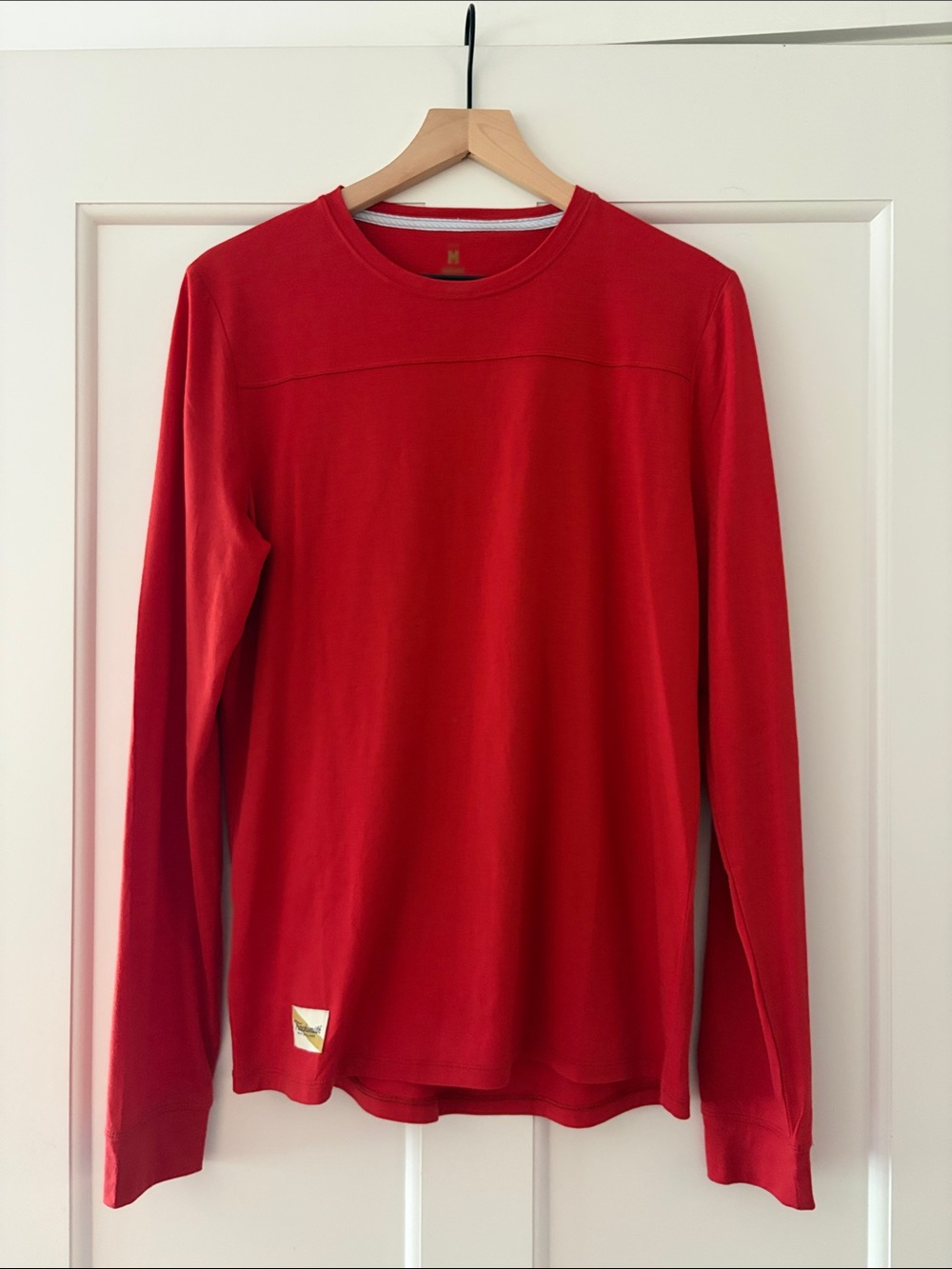 Tracksmith Men's Harrier Long Sleeve Wool Blend Red | Size M